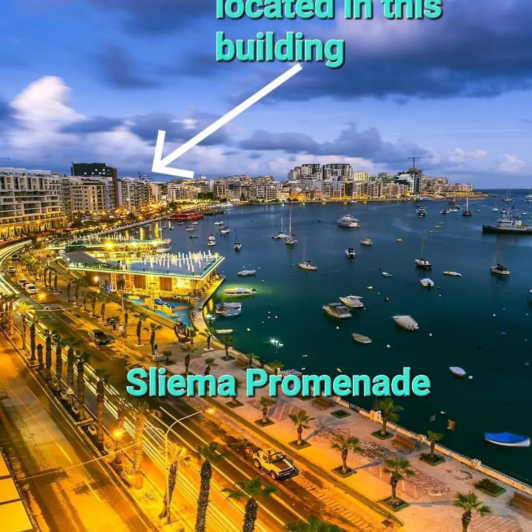 Sea View Over Valletta Strand Area Sliema Apartment